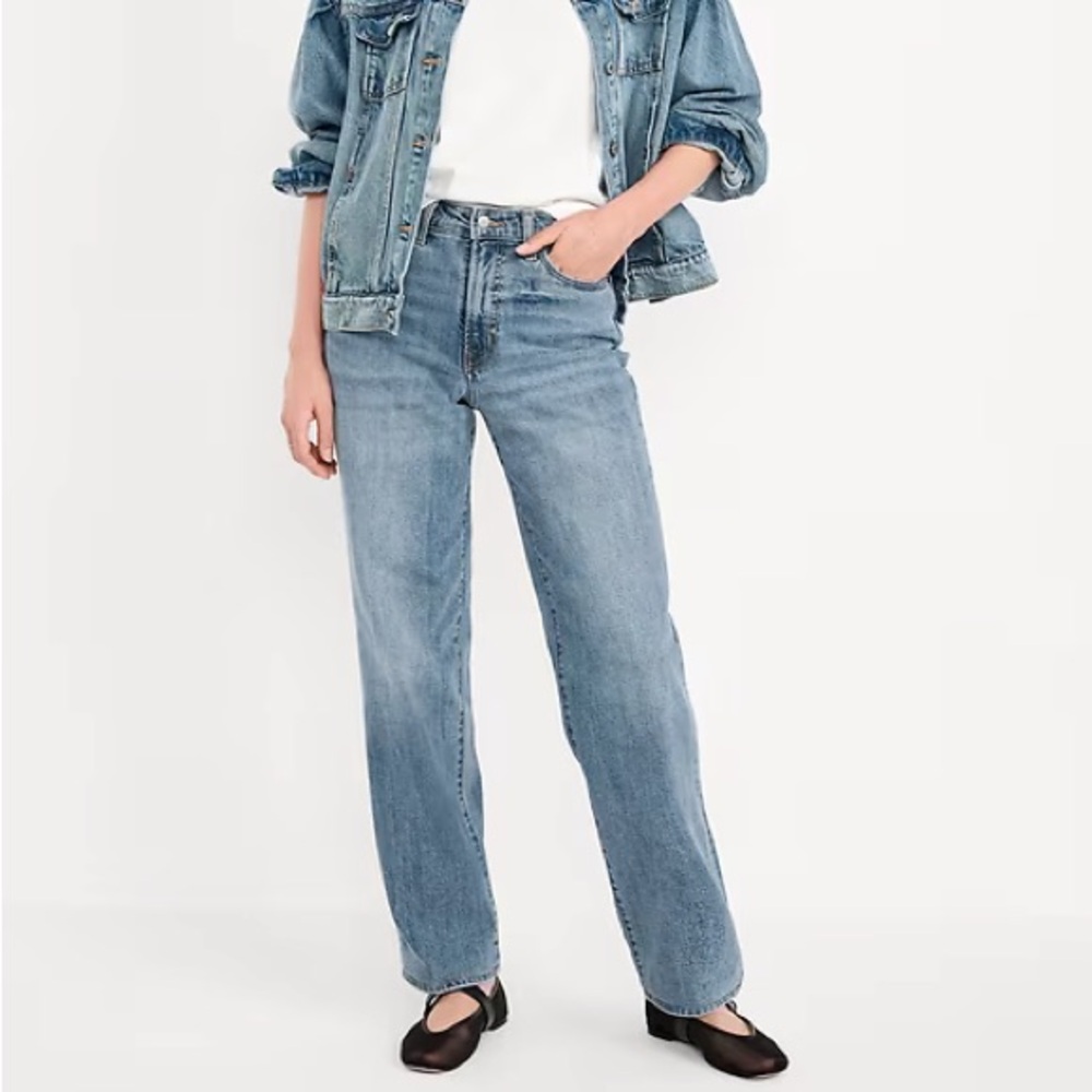 NWT Old Navy OG Loose High-Waisted Jeans Light Wash Size 10 Petite - Picture 4 of 8